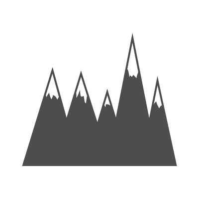 Mountain composition with isolated monochrome icon of high land on blank background vector illustration