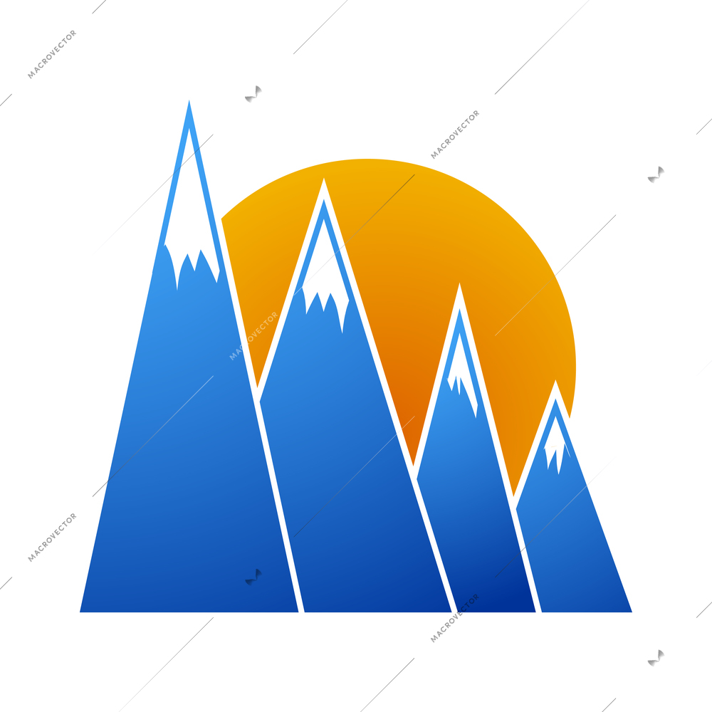 Mountain composition with isolated icon of highlands with environment on blank background vector illustration