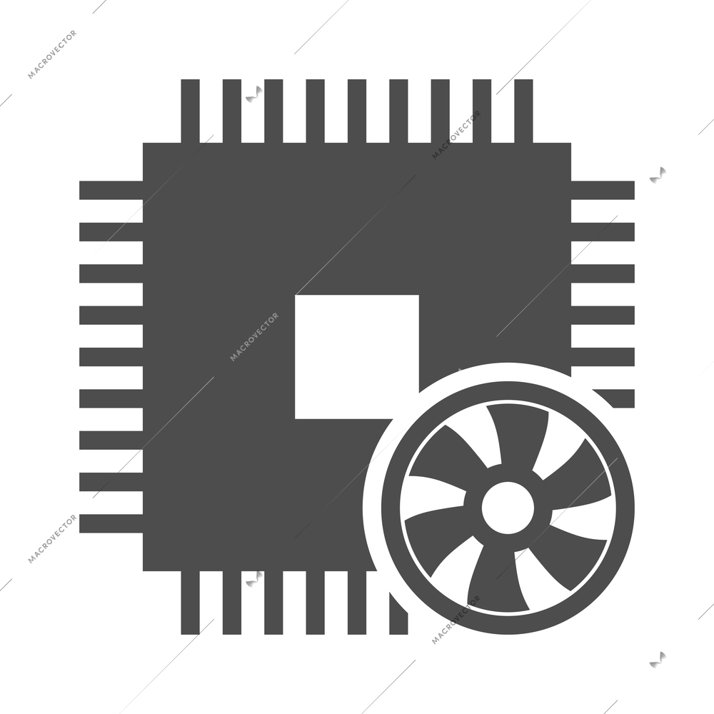 Circuit composition with isolated monochrome icon of electronic component on blank background vector illustration