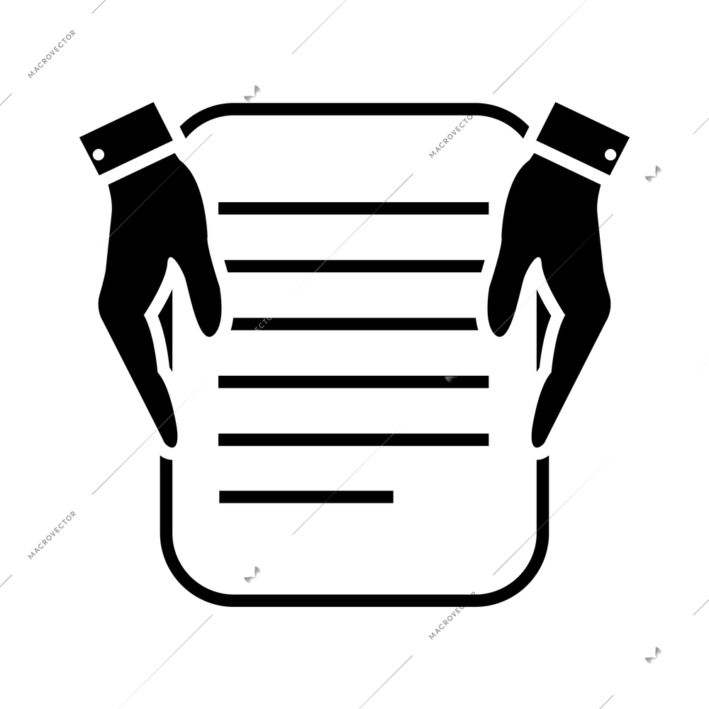 Document composition with isolated outline icon of file with pictogram on blank background vector illustration