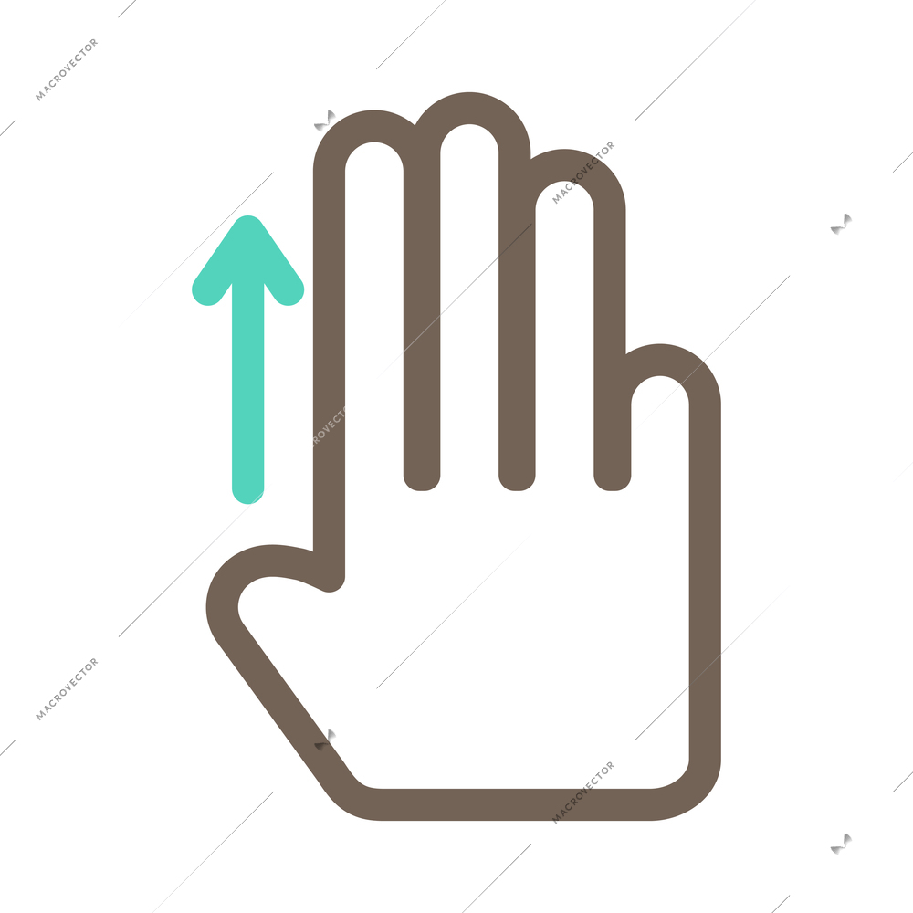 Hand touching screen composition with isolated outline icon of human fingers with touchscreen sign vector illustration