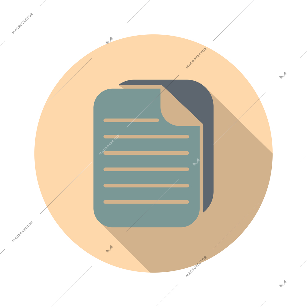 Document round composition with isolated icon of file with pictogram on blank background vector illustration