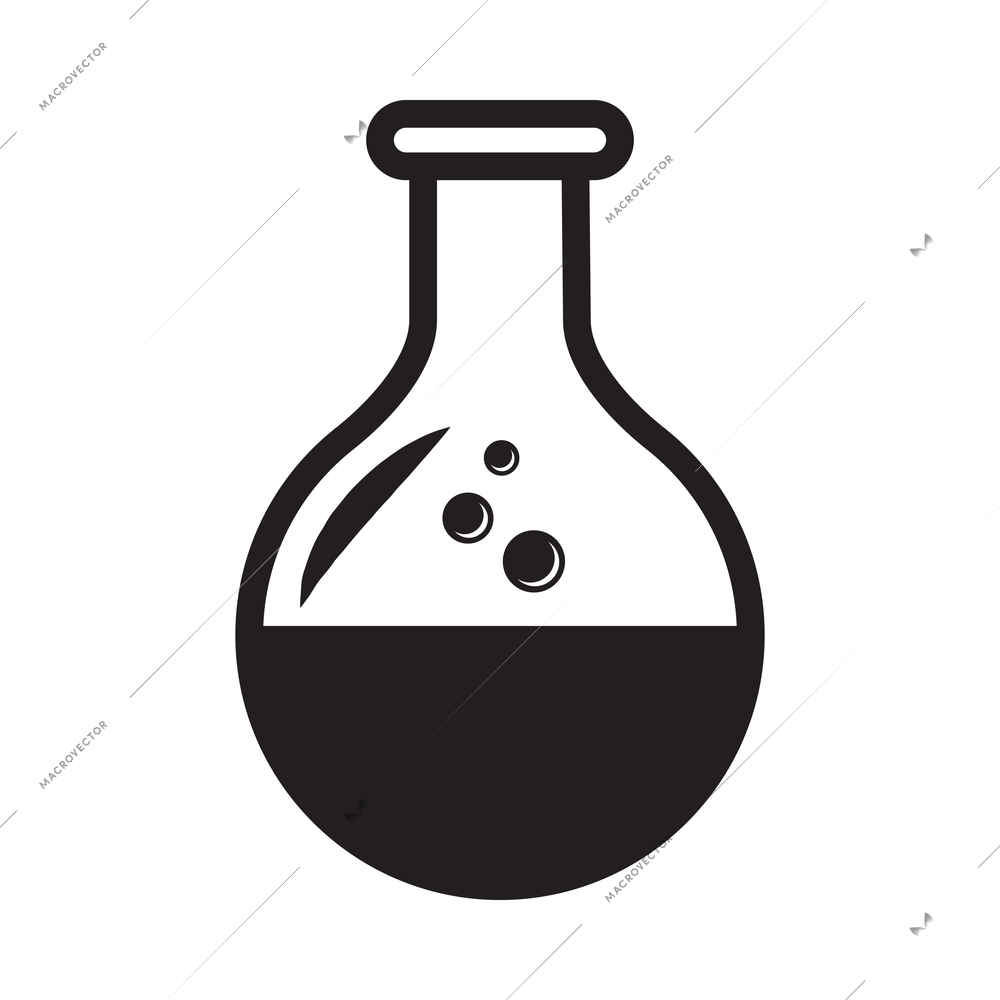 Chemistry composition with isolated monochrome bio technology science icon on blank background vector illustration