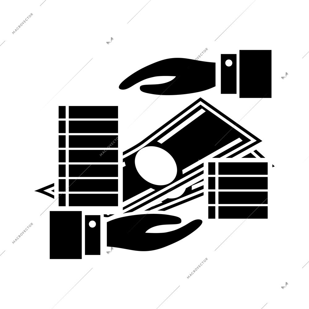 Insurance composition with isolated black monochrome icon on blank background vector illustration