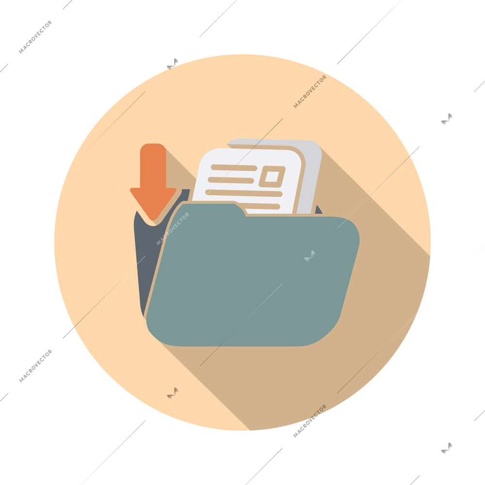 Document round composition with isolated icon of file with pictogram on blank background vector illustration
