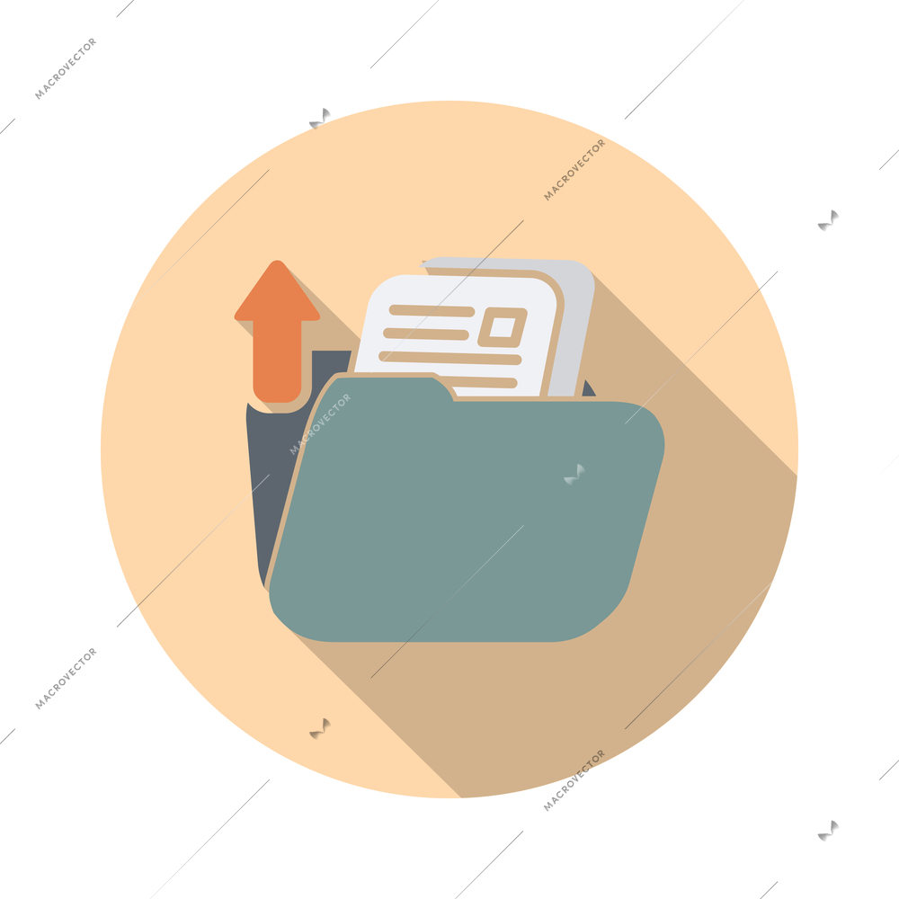 Document round composition with isolated icon of file with pictogram on blank background vector illustration