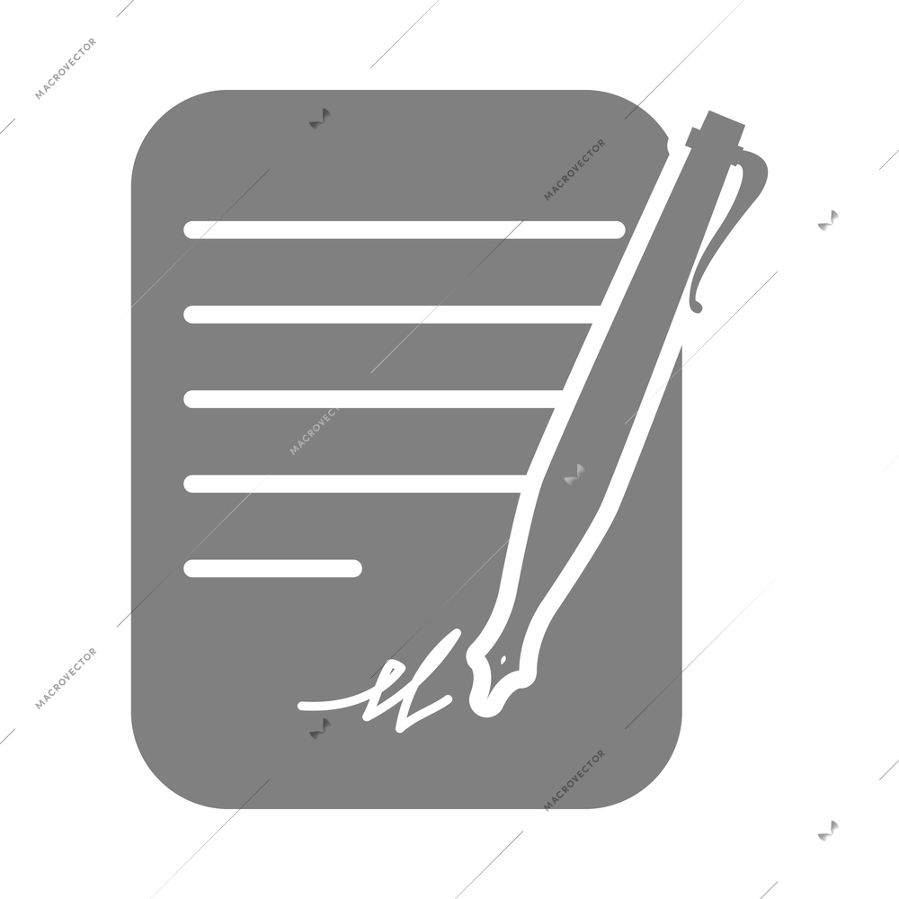 Document composition with isolated monochrome icon of file with pictogram on blank background vector illustration