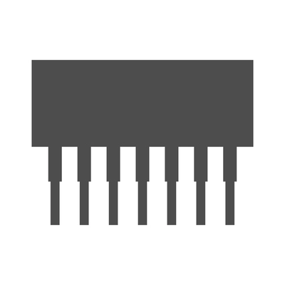 Circuit composition with isolated monochrome icon of electronic component on blank background vector illustration