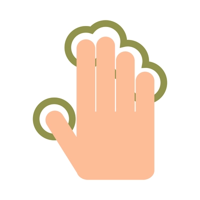Hand touching screen composition with isolated icon of human fingers with touchscreen sign vector illustration