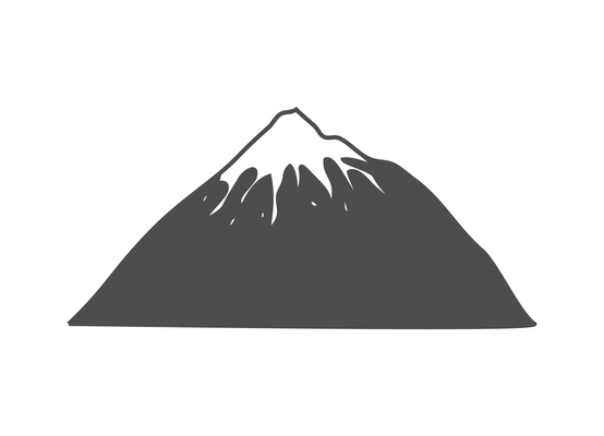 Mountain composition with isolated monochrome icon of high land on blank background vector illustration