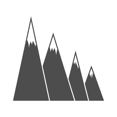 Mountain composition with isolated monochrome icon of high land on blank background vector illustration