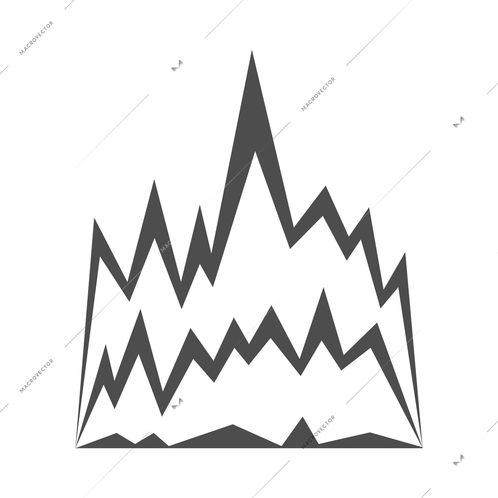 Mountain composition with isolated monochrome icon of high land on blank background vector illustration