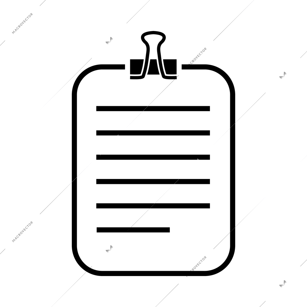 Document composition with isolated outline icon of file with pictogram on blank background vector illustration