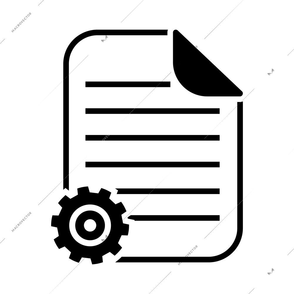 Document composition with isolated outline icon of file with pictogram on blank background vector illustration