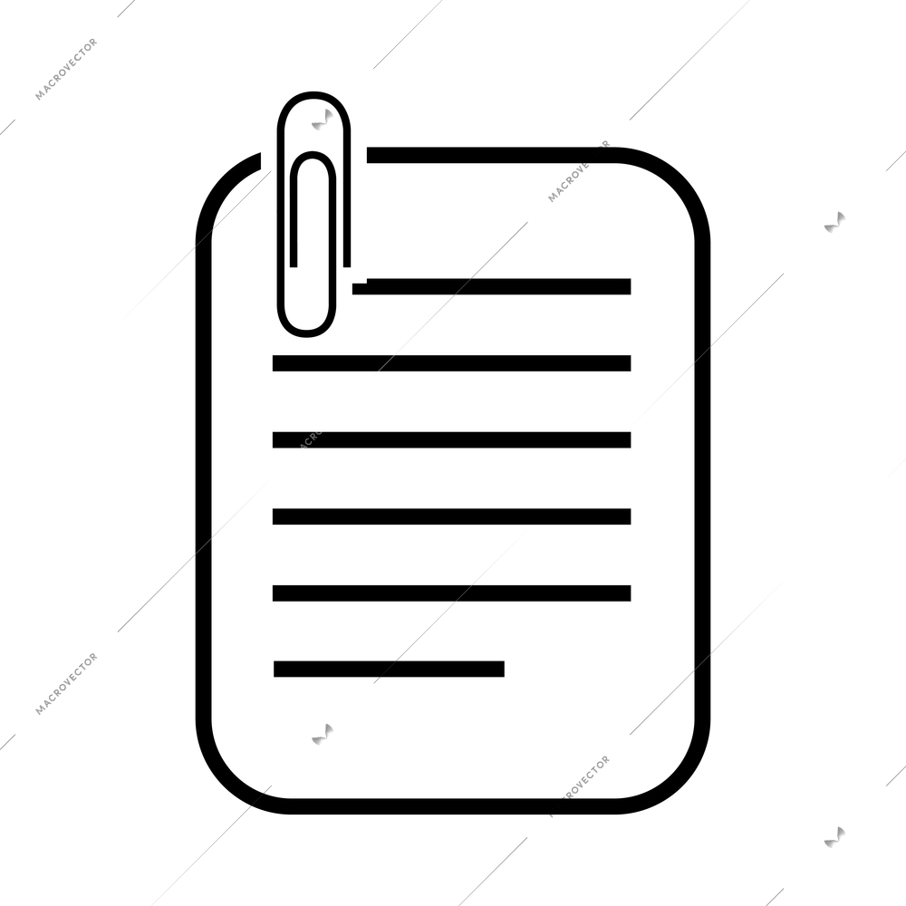 Document composition with isolated outline icon of file with pictogram on blank background vector illustration