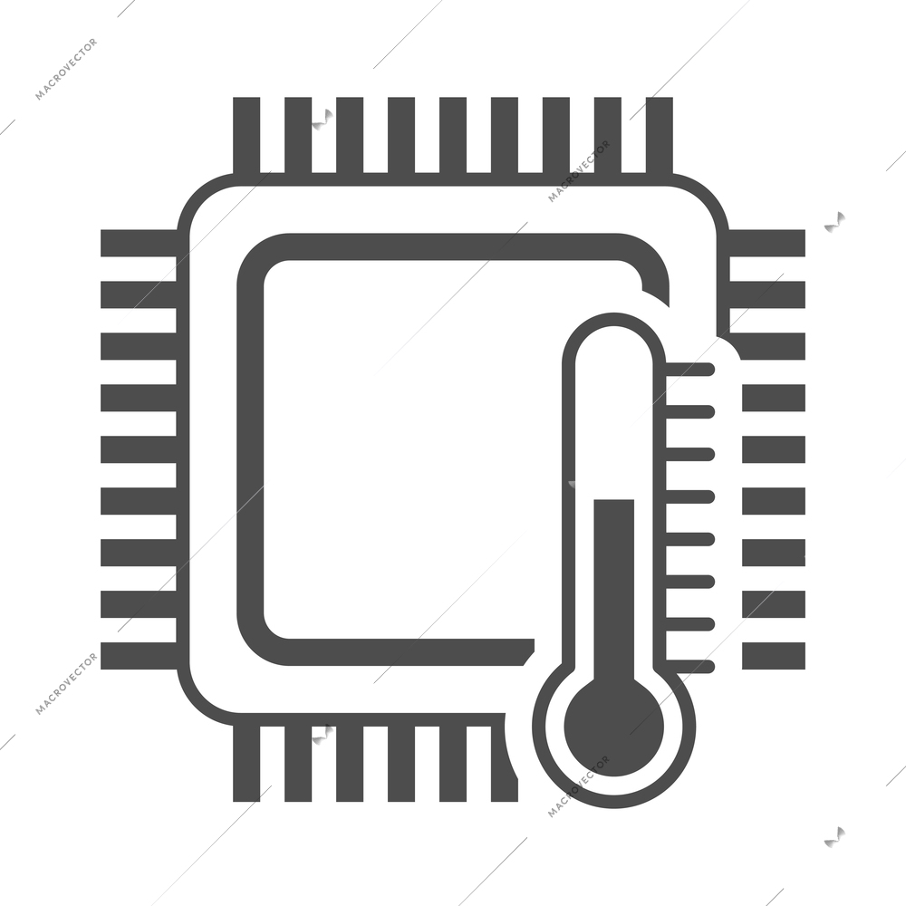 Circuit composition with isolated monochrome icon of electronic component on blank background vector illustration