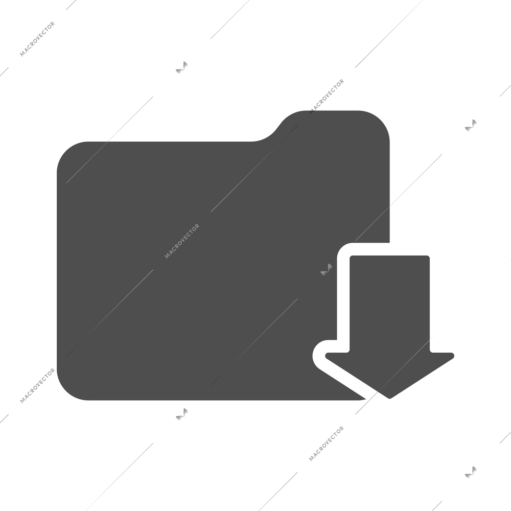 Internet download composition with isolated monochrome arrow symbol and black icon of media vector illustration