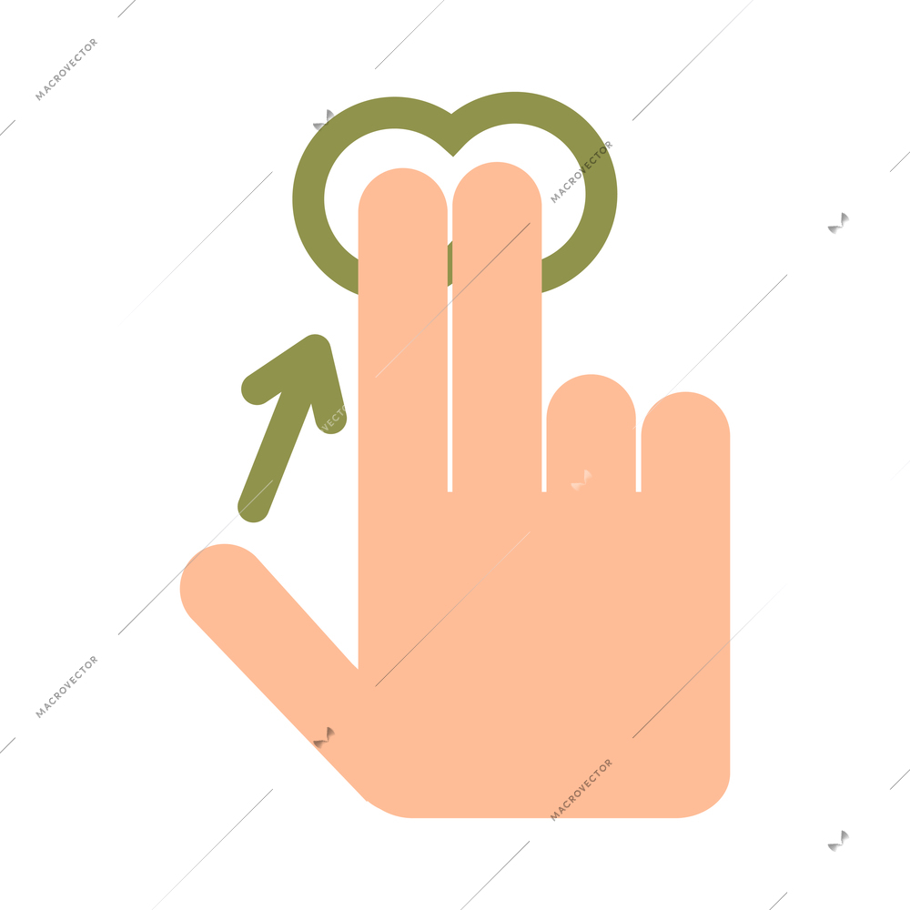 Hand touching screen composition with isolated icon of human fingers with touchscreen sign vector illustration