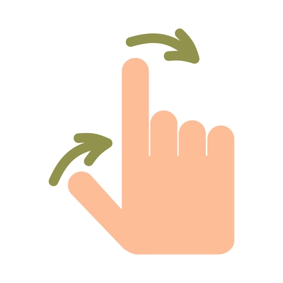 Hand touching screen composition with isolated icon of human fingers with touchscreen sign vector illustration