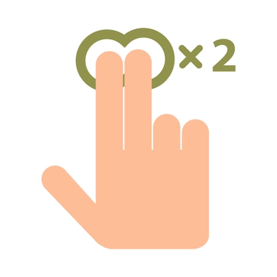 Hand touching screen composition with isolated icon of human fingers with touchscreen sign vector illustration