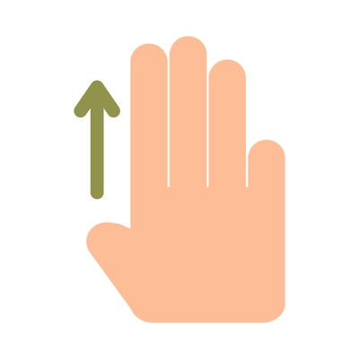 Hand touching screen composition with isolated icon of human fingers with touchscreen sign vector illustration