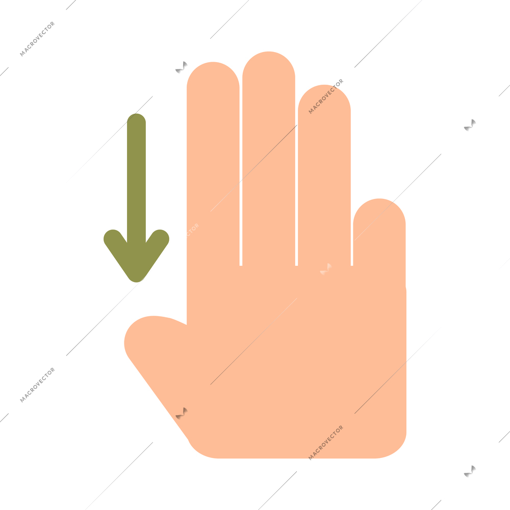 Hand touching screen composition with isolated icon of human fingers with touchscreen sign vector illustration