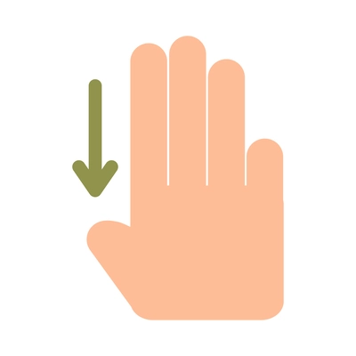 Hand touching screen composition with isolated icon of human fingers with touchscreen sign vector illustration