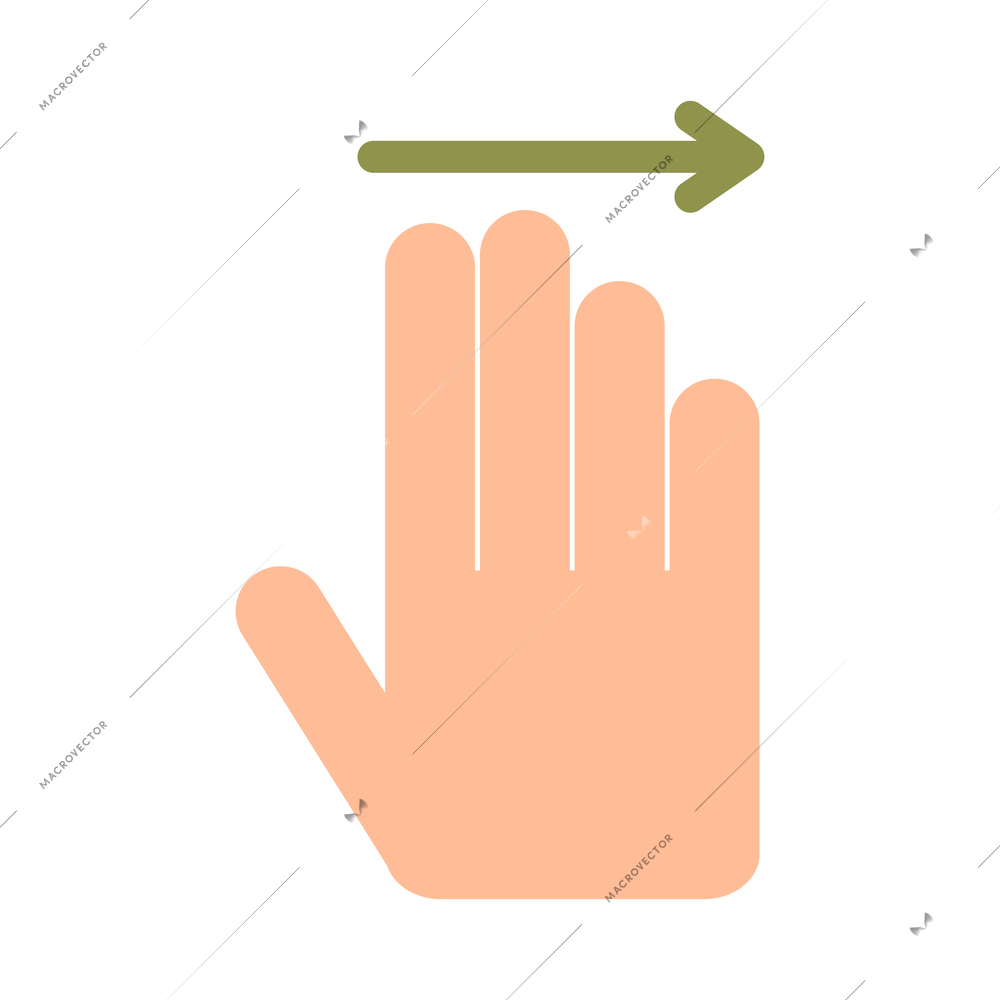 Hand touching screen composition with isolated icon of human fingers with touchscreen sign vector illustration