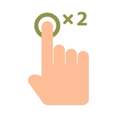 Hand touching screen composition with isolated icon of human fingers with touchscreen sign vector illustration