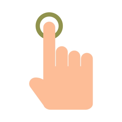 Hand touching screen composition with isolated icon of human fingers with touchscreen sign vector illustration