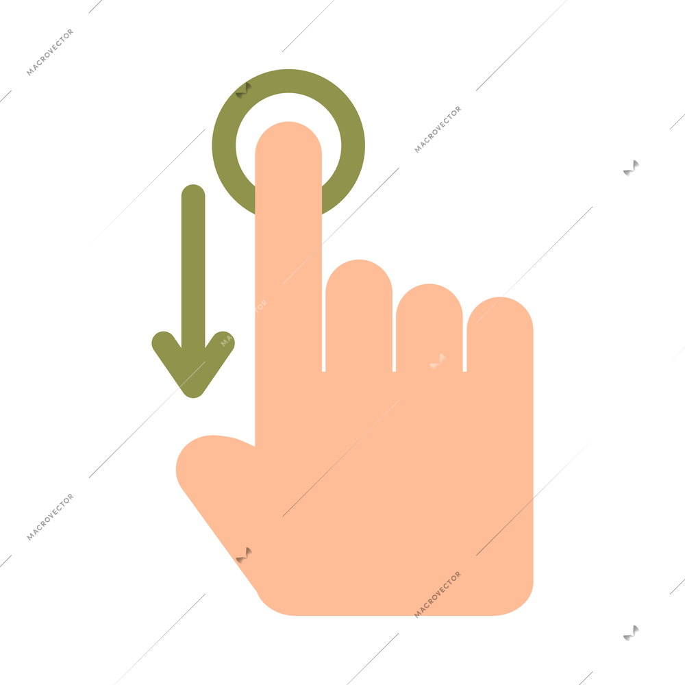 Hand touching screen composition with isolated icon of human fingers with touchscreen sign vector illustration