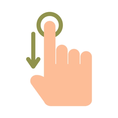 Hand touching screen composition with isolated icon of human fingers with touchscreen sign vector illustration