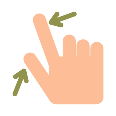 Hand touching screen composition with isolated icon of human fingers with touchscreen sign vector illustration