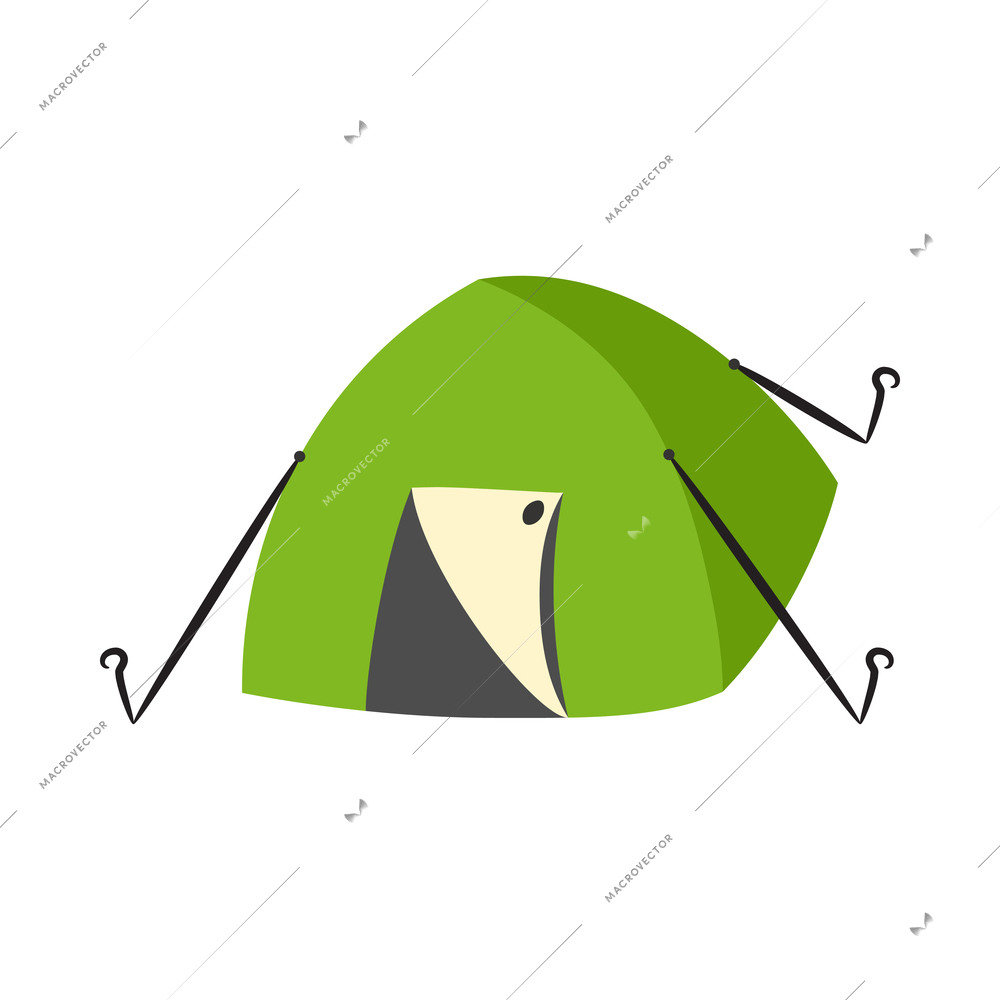 Camping and outdoor activity tourism composition with isolated image on blank background vector illustration