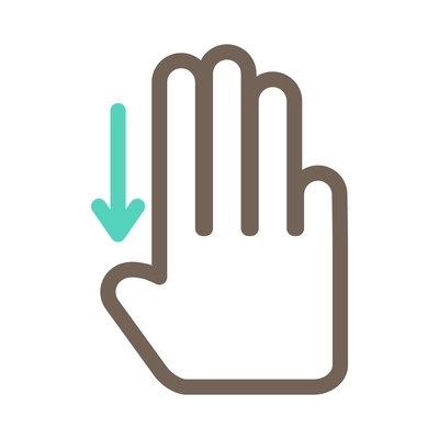 Hand touching screen composition with isolated outline icon of human fingers with touchscreen sign vector illustration