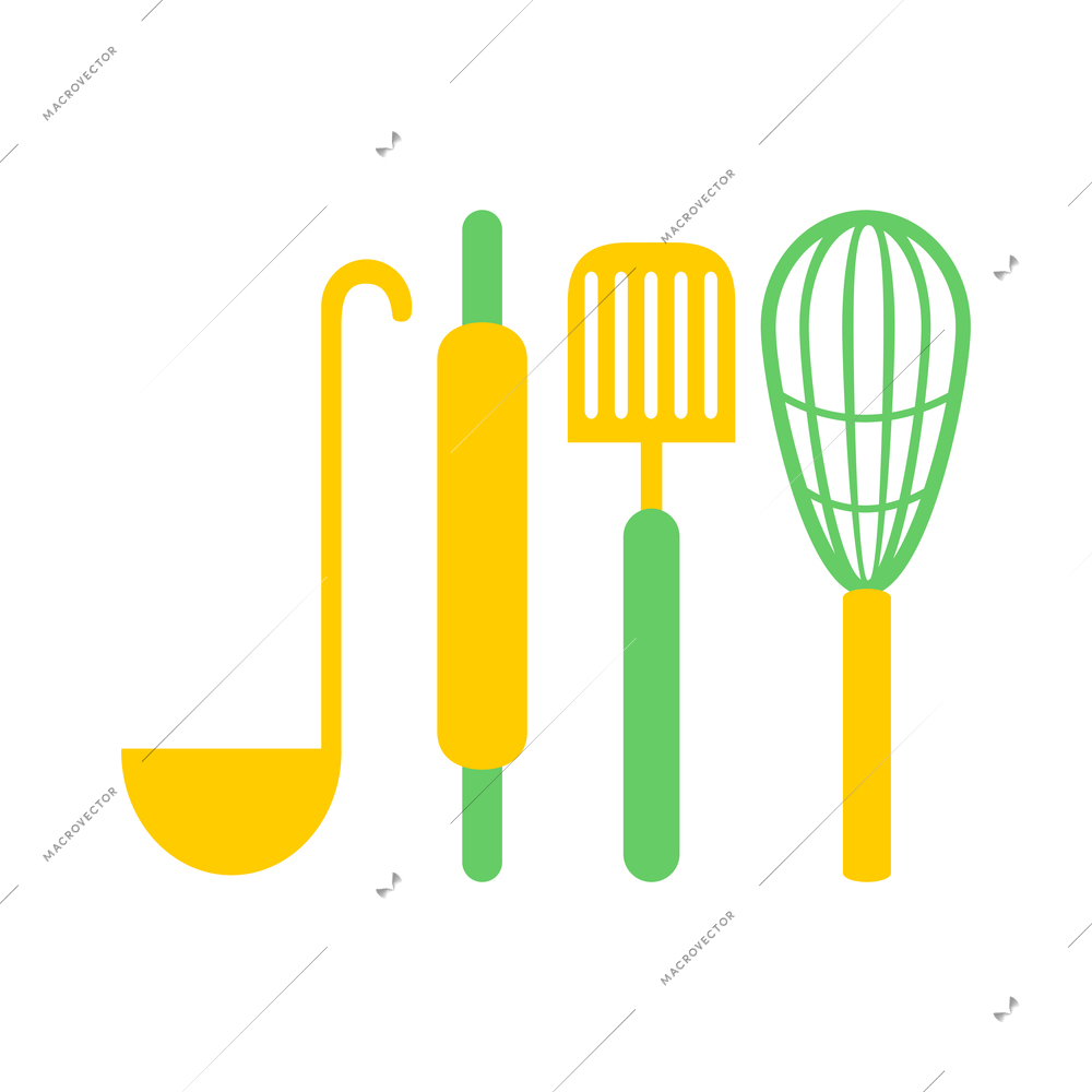 Cooking chief composition with isolated image of kitchen utensil on blank background vector illustration