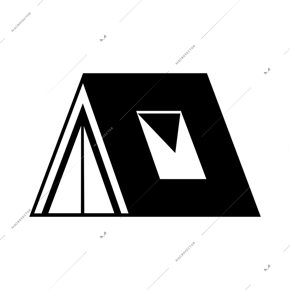 Outdoors tourism camping flat pictograms set of campfire tent backpack tools and map isolated vector illustration