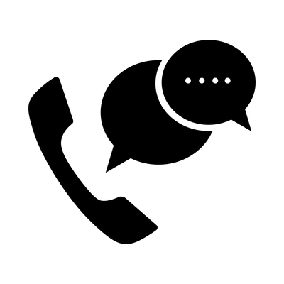 Call center composition with isolated monochrome silhouette icon of customer care phone assistance service vector illustration