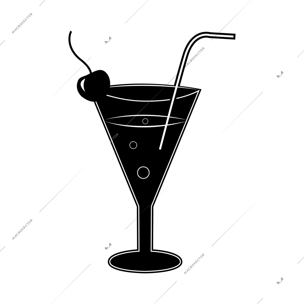 Pictograms of party cocktails with alcohol drinks martini vodka tequila and brandy isolated vector illustration