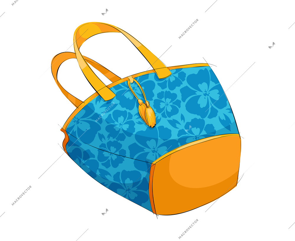 Fashion accessory composition with isolated image of luxury female bag on blank background vector illustration