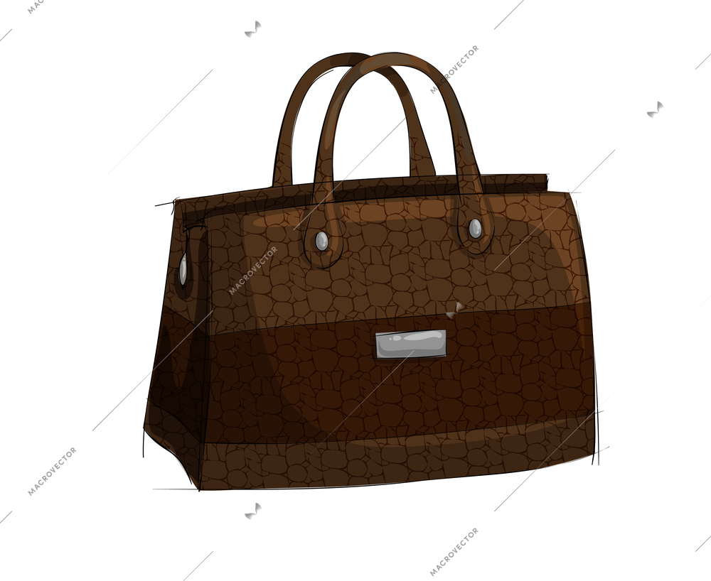 Fashion accessory composition with isolated image of luxury female bag on blank background vector illustration