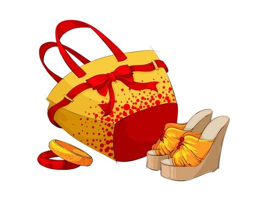 Fashion accessory composition with isolated image of luxury female goods on blank background vector illustration