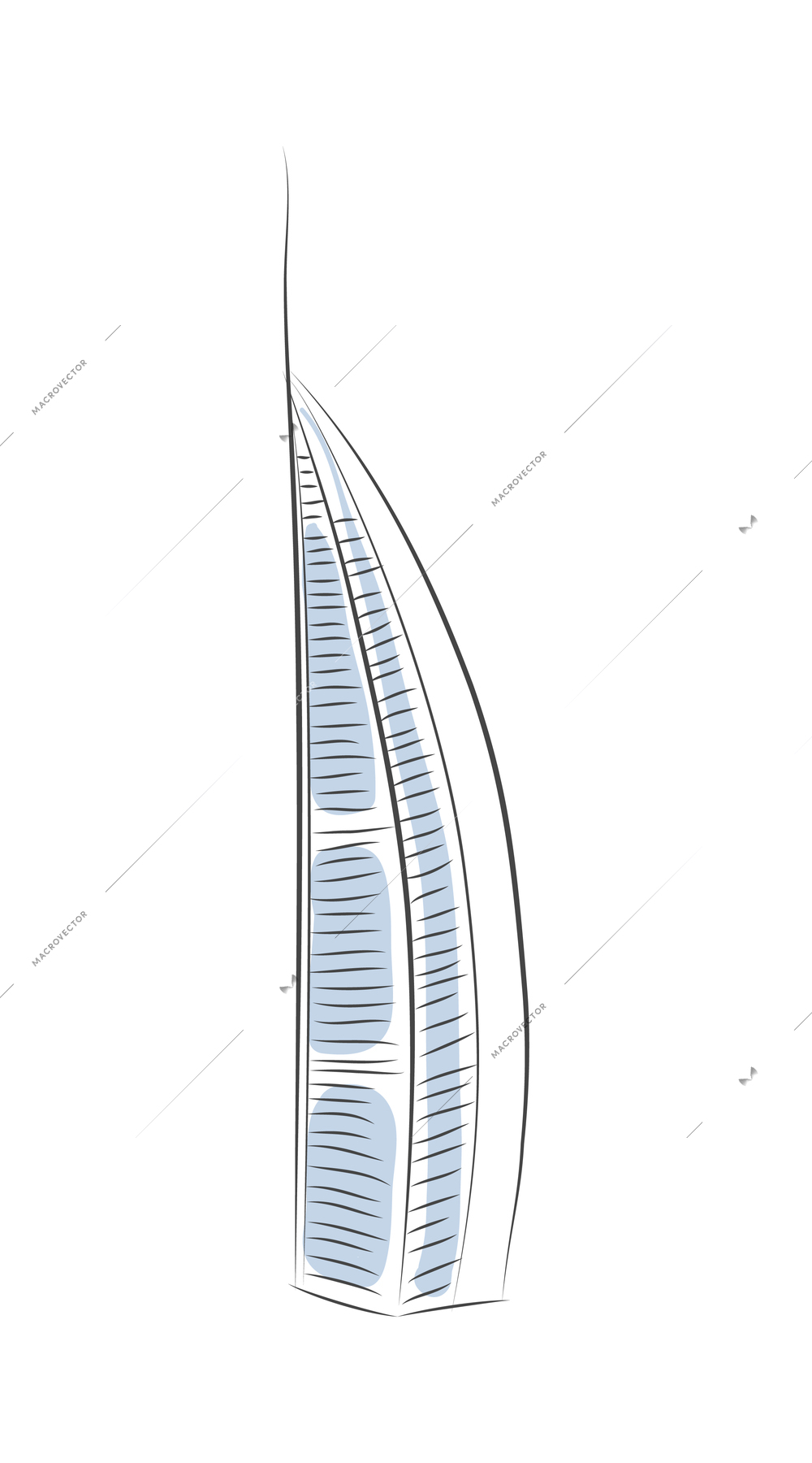 Sketch building composition with isolated image of drawn style tower skyscraper on blank background vector illustration