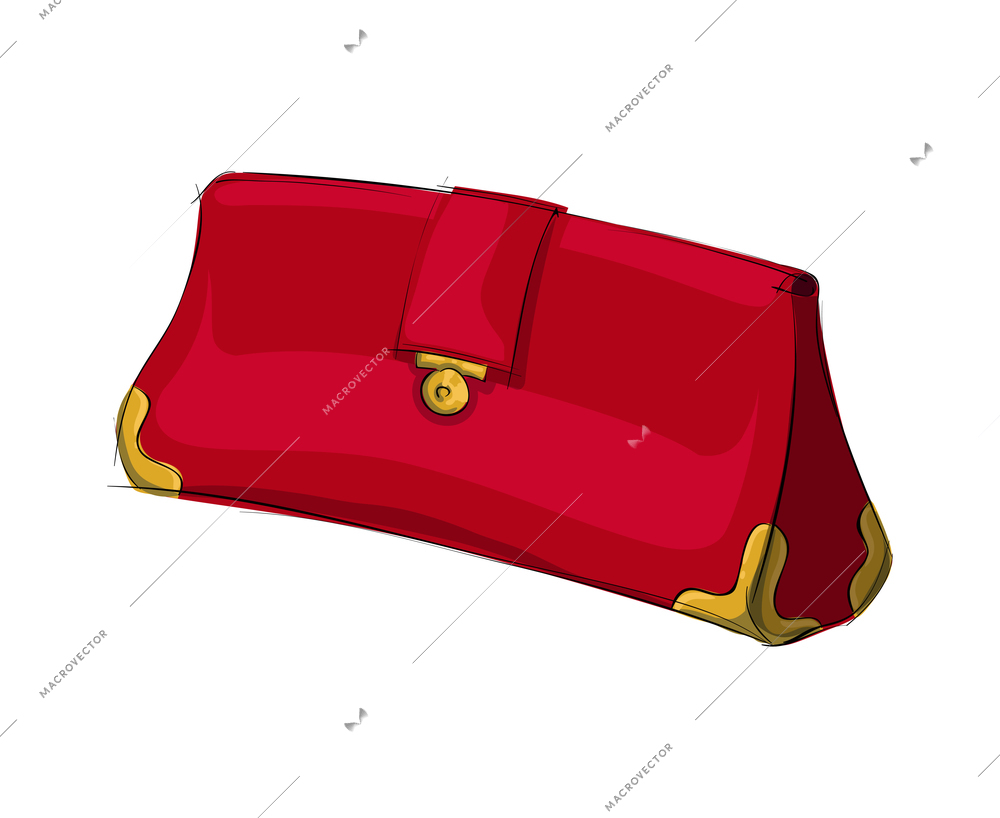 Fashion accessory composition with isolated image of luxury female bag on blank background vector illustration