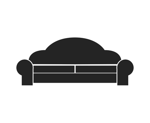 Modern sofa furniture composition with isolated monochrome icon of couch for living room vector illustration