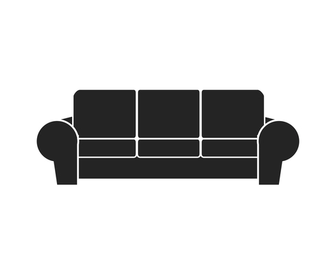 Modern sofa furniture composition with isolated monochrome icon of couch for living room vector illustration