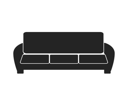 Modern sofa furniture composition with isolated monochrome icon of couch for living room vector illustration