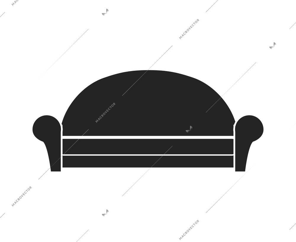 Modern sofa furniture composition with isolated monochrome icon of couch for living room vector illustration