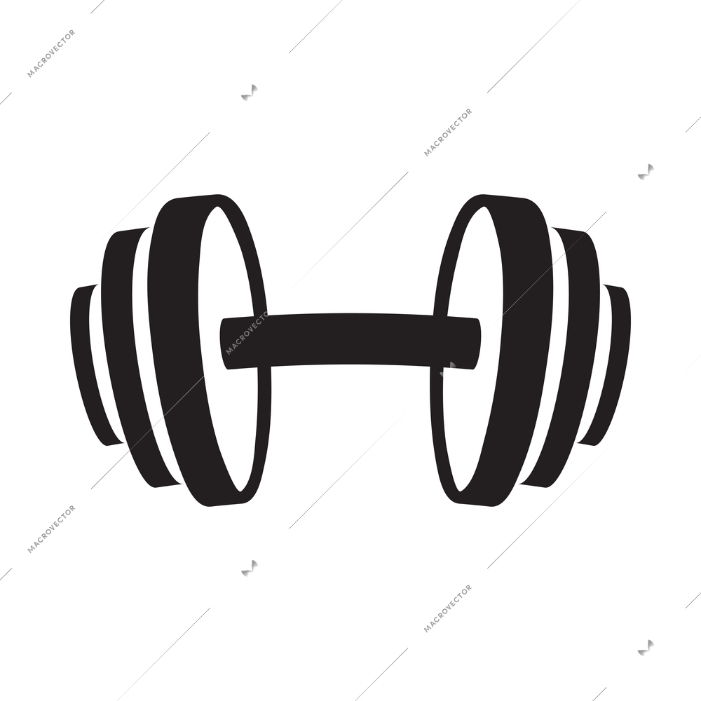 Fitness bodybuilding sport composition with isolated monochrome icon of strength and training vector illustration
