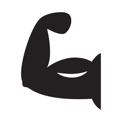 Fitness bodybuilding sport composition with isolated monochrome icon of strength and training vector illustration